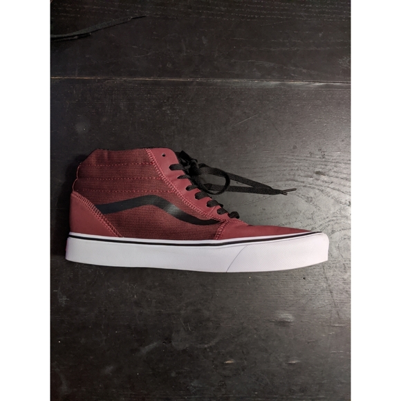 burgundy vans shoes high top